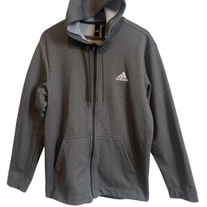 Adidas Men’s Charcoal Gray Zip Up Track Jacket with pockets Size Large